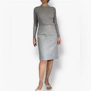 J. Crew Gray Wool Pencil Skirt